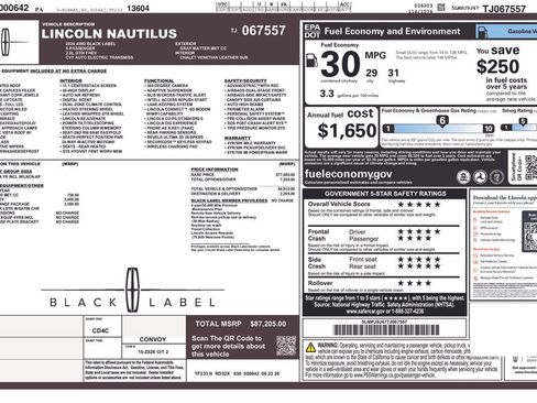 New 2026 Lincoln Nautilus Black Label w/ Jet Appearance Package AWD/4WD image 14