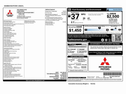 Used 2024 Mitsubishi Mirage G4 Black Edition image 2