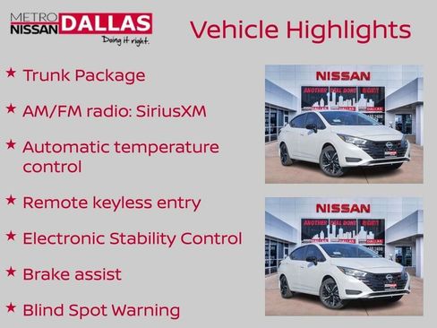 New 2025 Nissan Versa SR w/ Trunk Package image 7