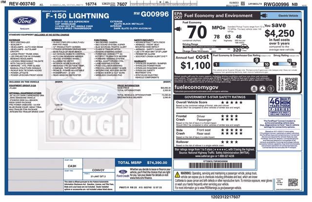 Certified 2024 Ford F150 Lightning Flash w/ Max Trailer Tow Package AWD/4WD image 7
