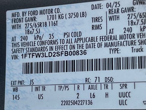 Used 2025 Ford F150 XLT w/ Equipment Group 301A Standard AWD/4WD image 13