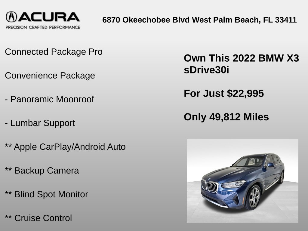Used 2022 BMW X3 sDrive30i w/ Convenience Package RWD image 6