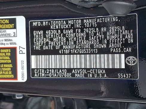 Used 2016 Toyota Camry XLE w/ Moonroof Package FWD image 27