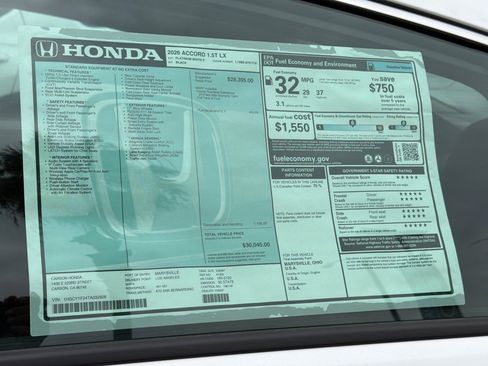 New 2026 Honda Accord LX image 31