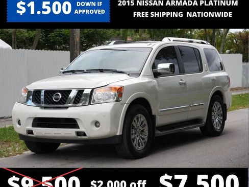 Used 2015 Nissan Armada Platinum w/ 2nd Row Captain Seat Package RWD image 1