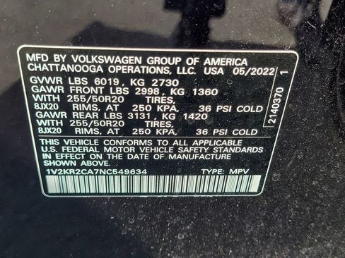 Used 2022 Volkswagen Atlas SE AWD/4WD image 33