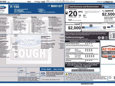 Used 2020 Ford F150 XLT w/ Equipment Group 302A Luxury image 2