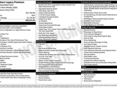 Used 2024 Subaru Legacy Premium image 15
