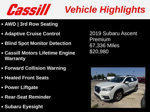 Used 2019 Subaru Ascent Premium AWD/4WD image 3
