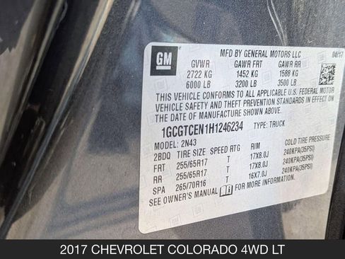 Used 2017 Chevrolet Colorado LT w/ LT Convenience Package AWD/4WD image 24