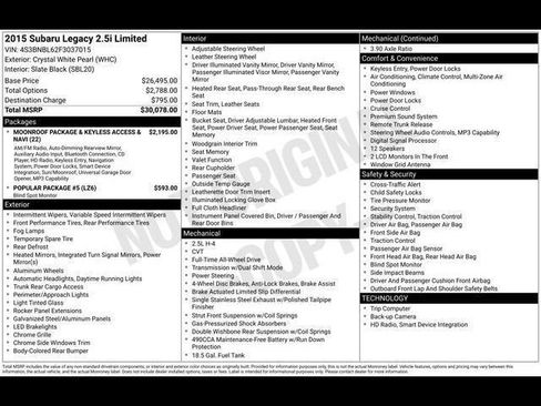 Used 2015 Subaru Legacy 2.5i Limited image 57