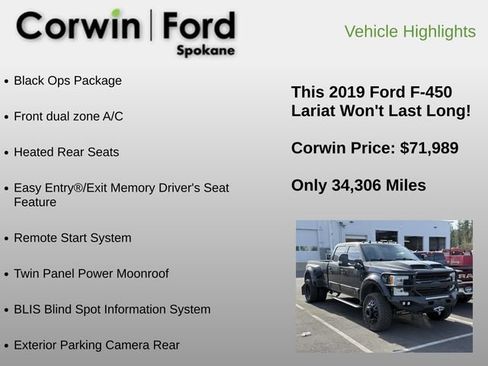 Used 2019 Ford F450 Lariat w/ Lariat Ultimate Package AWD/4WD image 6