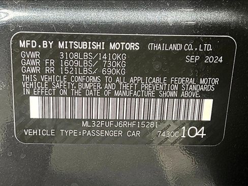 New 2024 Mitsubishi Mirage G4 LE image 13