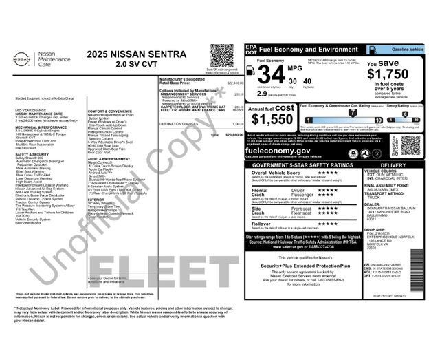 Used 2025 Nissan Sentra SV FWD image 24