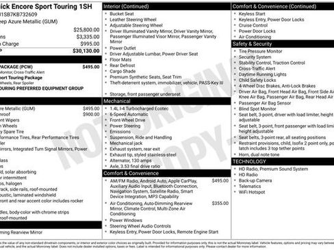 Used 2019 Buick Encore Sport Touring w/ Safety Package FWD image 2