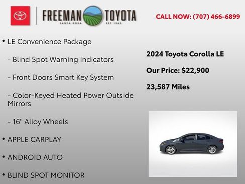 Used 2024 Toyota Corolla LE w/ LE Convenience Package FWD image 5
