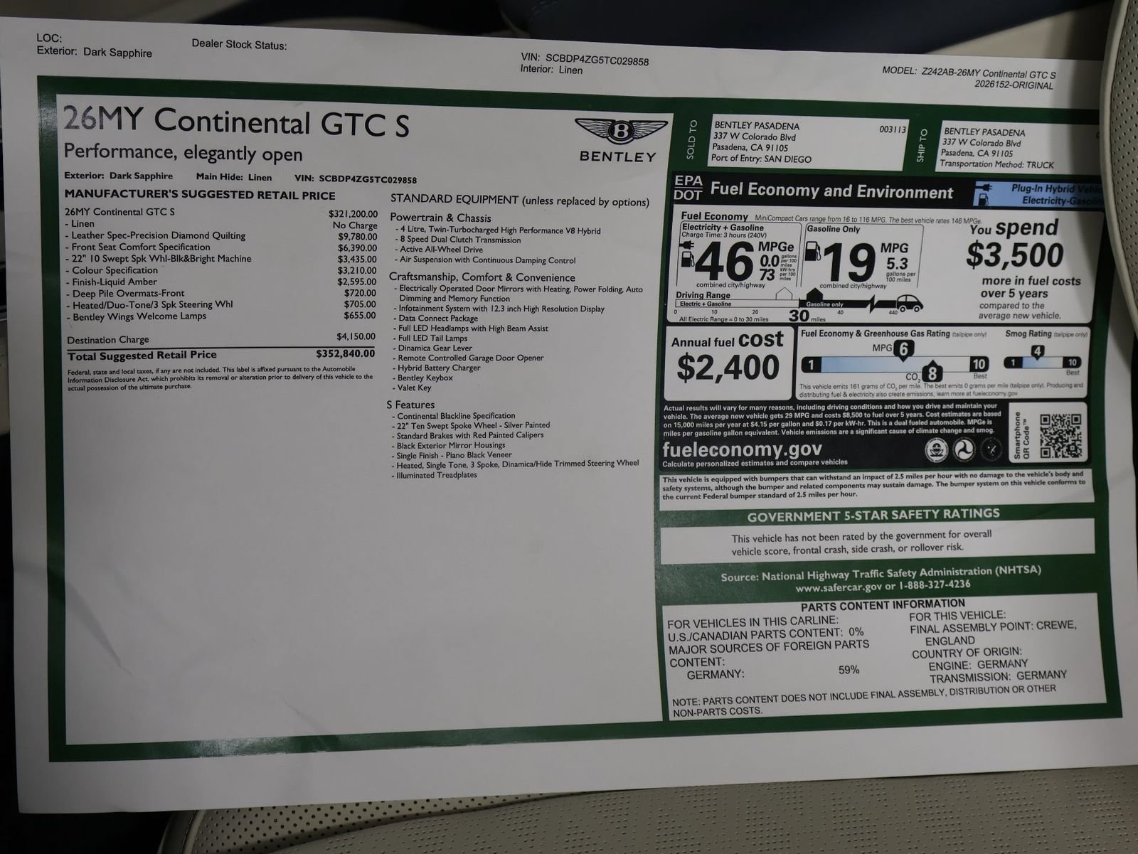 New 2026 Bentley Continental GT S AWD/4WD image 39
