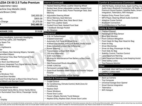 Used 2023 MAZDA CX-50 AWD 2.5 Turbo w/ Cargo Package image 48