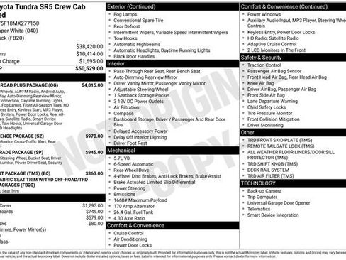 Used 2021 Toyota Tundra SR5 w/ TRD Off-Road Plus Package image 23