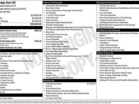 Used 2016 Dodge Dart SE w/ Convenience Group image 6