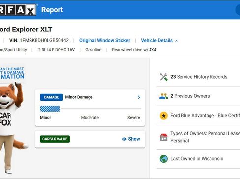 Certified 2020 Ford Explorer XLT w/ Equipment Group 202A image 2