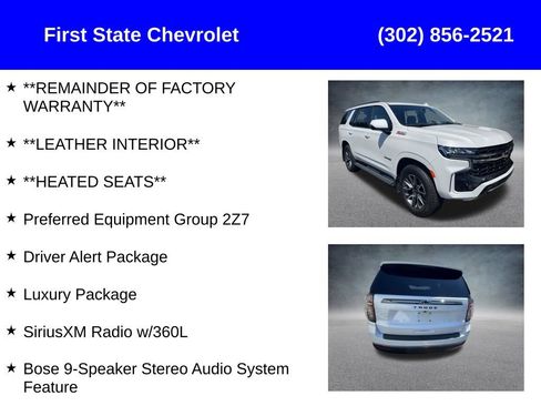 Used 2022 Chevrolet Tahoe Z71 w/ Luxury Package AWD/4WD image 2