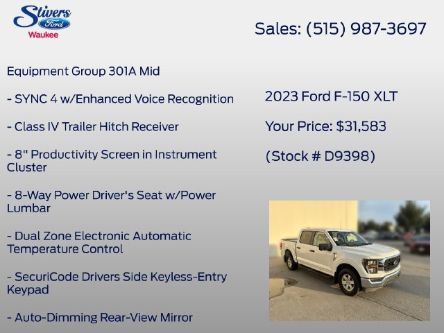 Used 2023 Ford F150 XLT w/ Equipment Group 301A Mid AWD/4WD image 8