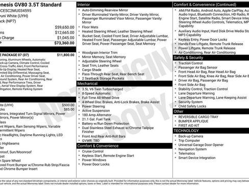 Used 2021 Genesis GV80 3.5T w/ Prestige Package 07 image 2