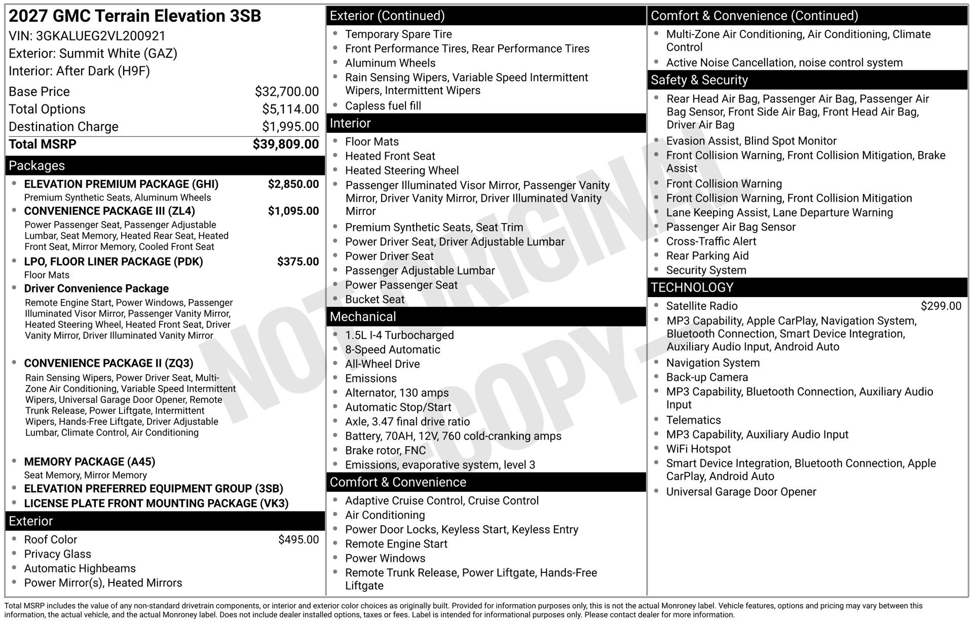 New 2027 GMC Terrain Elevation w/ Elevation Premium Package AWD/4WD image 5