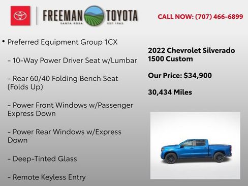 Used 2022 Chevrolet Silverado 1500 Custom w/ LPO, Dark Essentials Package image 5