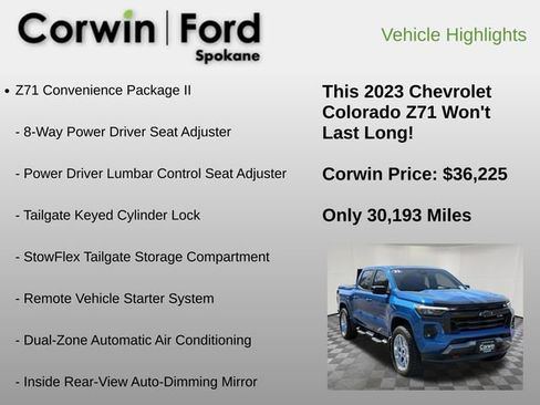 Used 2023 Chevrolet Colorado Z71 w/ Z71 Convenience Package 2 AWD/4WD image 6