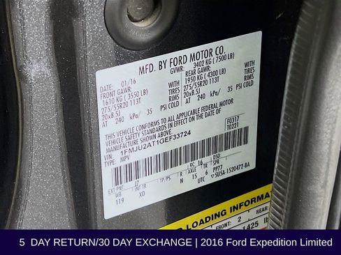 Used 2016 Ford Expedition Limited AWD/4WD image 38