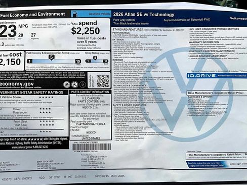 New 2026 Volkswagen Atlas SE image 19