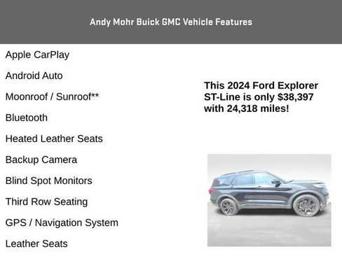 Used 2024 Ford Explorer ST-Line w/ Class IV Trailer Tow Package AWD/4WD image 4