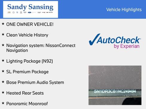 Used 2022 Nissan Pathfinder SL w/ SL Premium Package FWD image 8