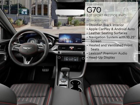 New 2026 Genesis G70 3.3T Sport Prestige RWD image 21