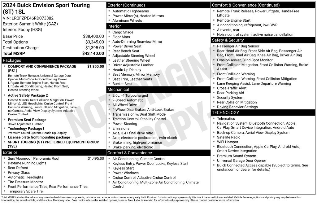 Certified 2024 Buick Envision Sport Touring AWD/4WD image 27