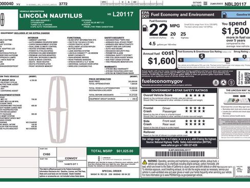 Certified 2022 Lincoln Nautilus Reserve w/ Equipment Group 201A image 35