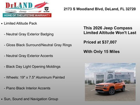 New 2026 Jeep Compass Limited w/ Sun, Sound & Navigation Group image 13