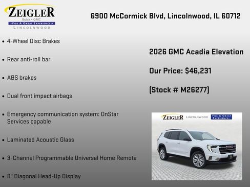 New 2026 GMC Acadia Elevation w/ Elevation Premium Package AWD/4WD image 30