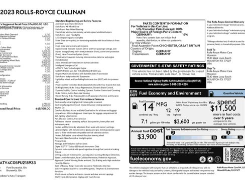 Certified 2023 Rolls-Royce Cullinan AWD/4WD image 24