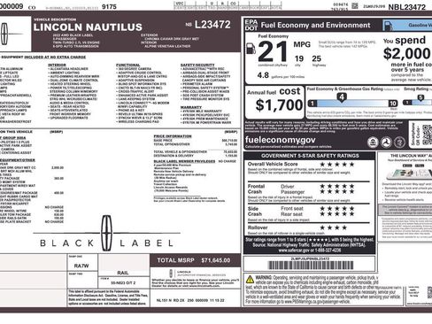Used 2022 Lincoln Nautilus Black Label w/ Class II Trailer Tow Package image 6
