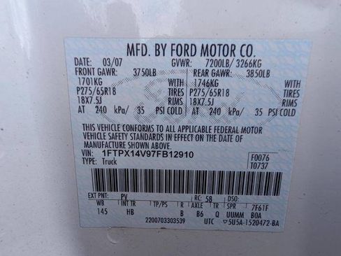 Used 2007 Ford F150 FX4 AWD/4WD image 43