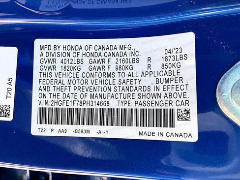 Certified 2023 Honda Civic EX image 33