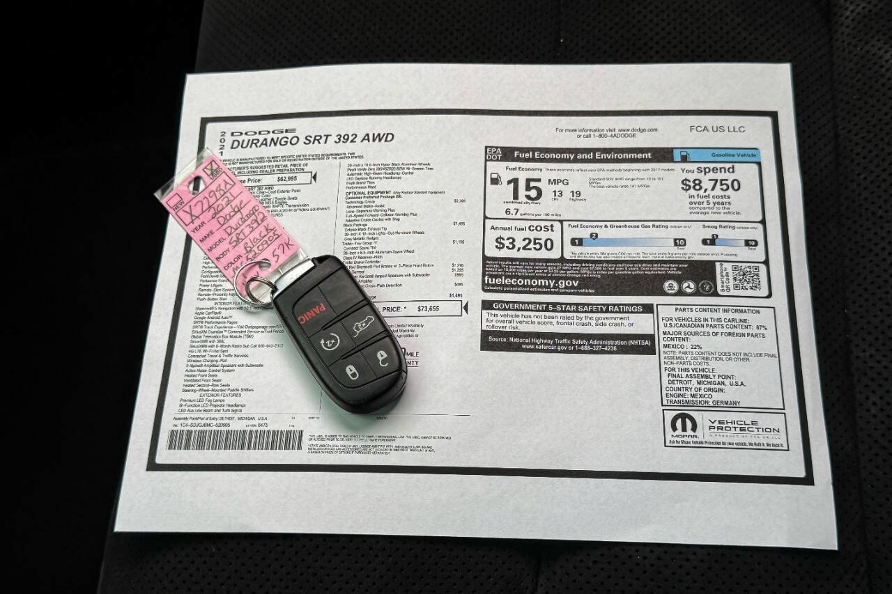Used 2021 Dodge Durango SRT w/ Technology Group AWD/4WD image 38