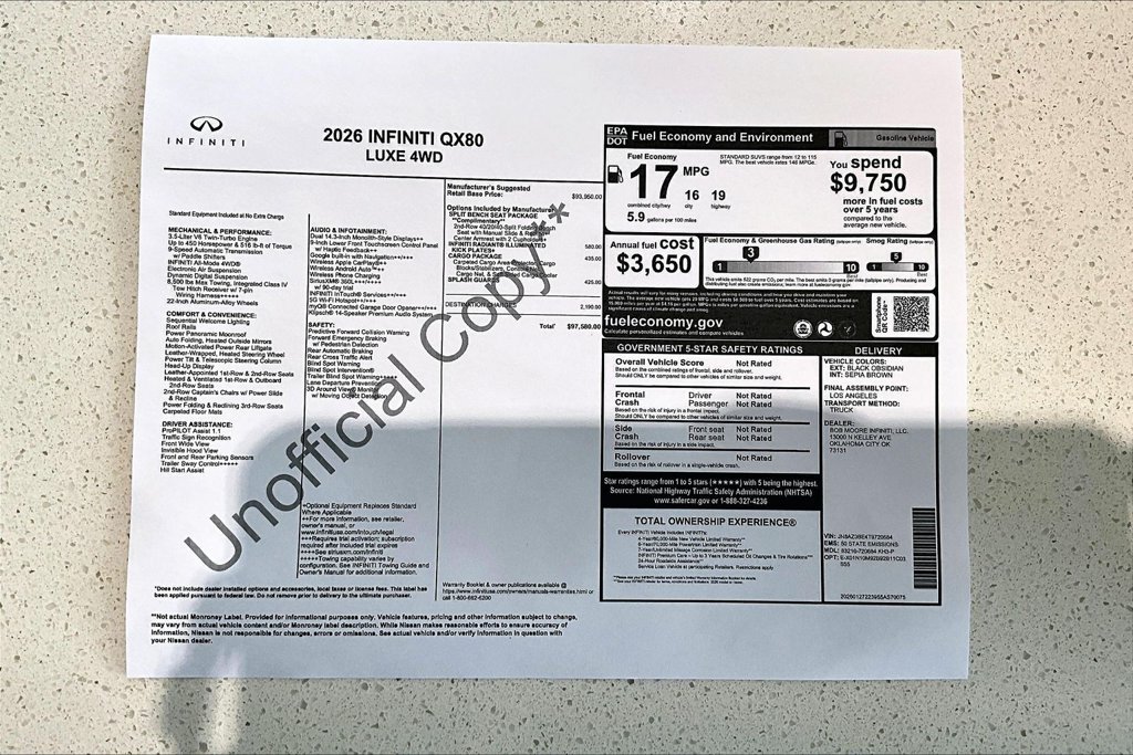 Certified 2026 INFINITI QX80 Luxe w/ Cargo Package AWD/4WD image 33