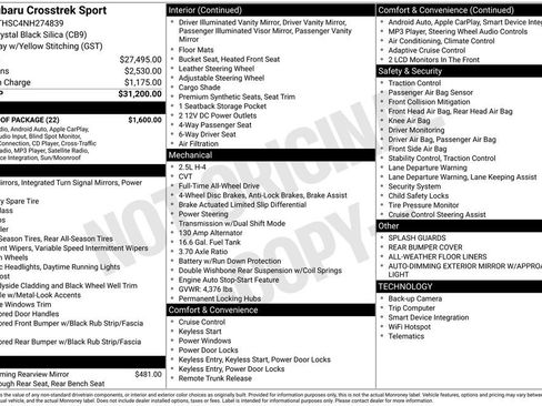 Certified 2022 Subaru Crosstrek 2.5i Sport w/ Moonroof Package image 15