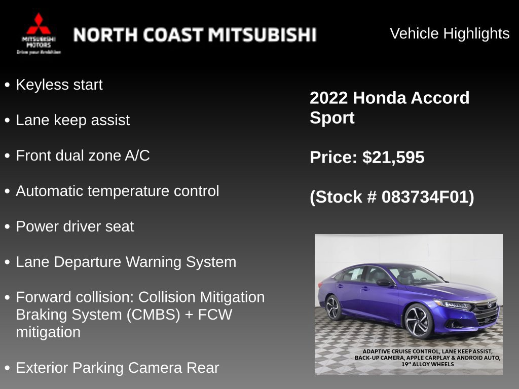Used 2022 Honda Accord Sport image 2