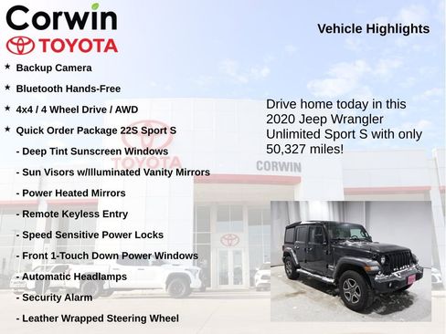 Used 2020 Jeep Wrangler Unlimited Sport S image 7