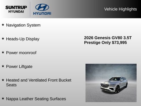 Used 2026 Genesis GV80 3.5T Prestige AWD/4WD image 8